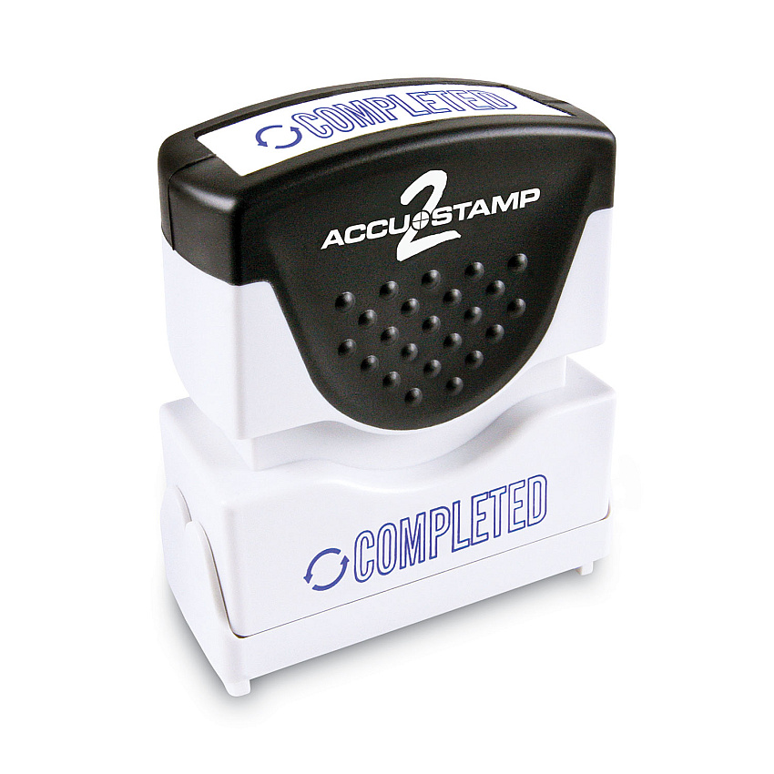 ACCUSTAMP2 Pre-Inked Shutter Stamp, Blue, COMPLETED, 1.63 x 0.5 (COS035582)