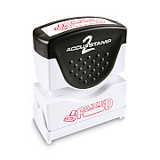 ACCUSTAMP2 Pre-Inked Shutter Stamp, Red, FAXED, 1.63 x 0.5 (COS035583)