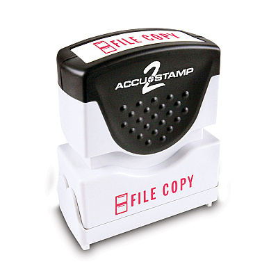 ACCUSTAMP2 Pre-Inked Shutter Stamp, Red, FILE COPY, 1.63 x 0.5 (COS035596)