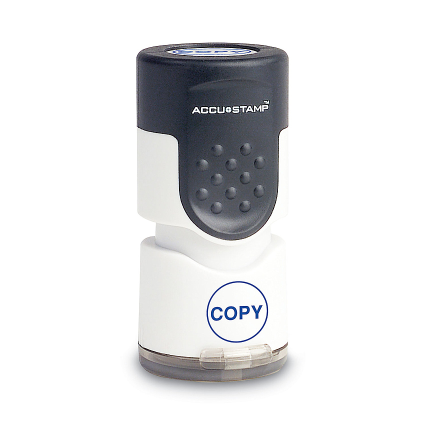 ACCUSTAMP Pre-Inked Round Stamp, COPY, 0.63" dia, Blue (COS035653)