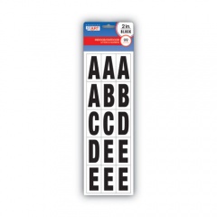 COSCO Letters, Numbers and Symbols, Self Adhesive, Black, 2"h, 84 Characters (098131)