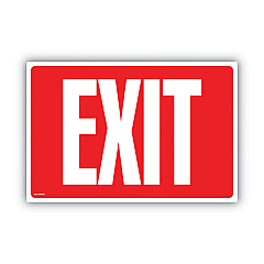 COSCO Glow-in-the-Dark Safety Sign, Exit, 12 x 8, Red (COS098052)