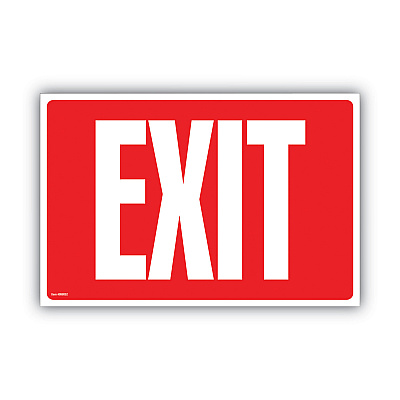 COSCO Glow-in-the-Dark Safety Sign, Exit, 12 x 8, Red (COS098052)