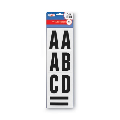 COSCO Letters, Numbers and Symbols, Self Adhesive, Black, 3"h, 64 Characters (098132)