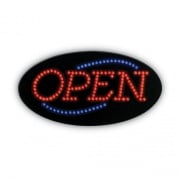 COSCO LED OPEN Sign, 10.5 x 20.13, Red and Blue Graphics (098099)