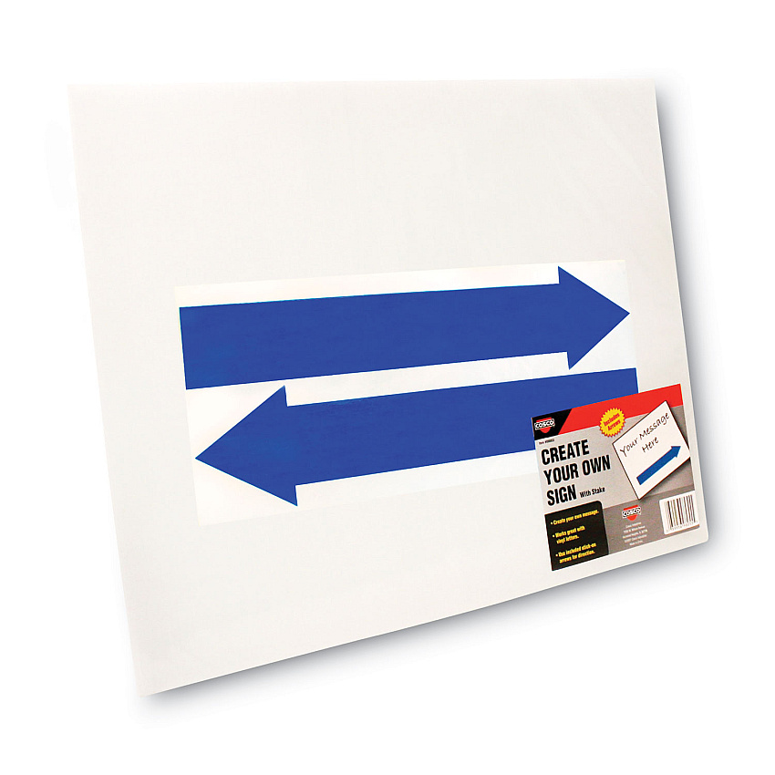 COSCO Stake Sign, Blank White, Includes Directional Arrows,  15 x 19 (COS098055)