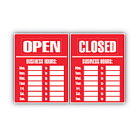 COSCO Business Hours Sign Kit, 15 x 19, Red (COS098072)