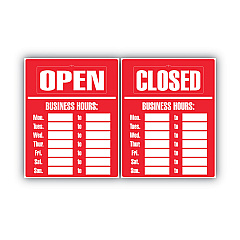 COSCO Business Hours Sign Kit, 15 x 19, Red (COS098072)