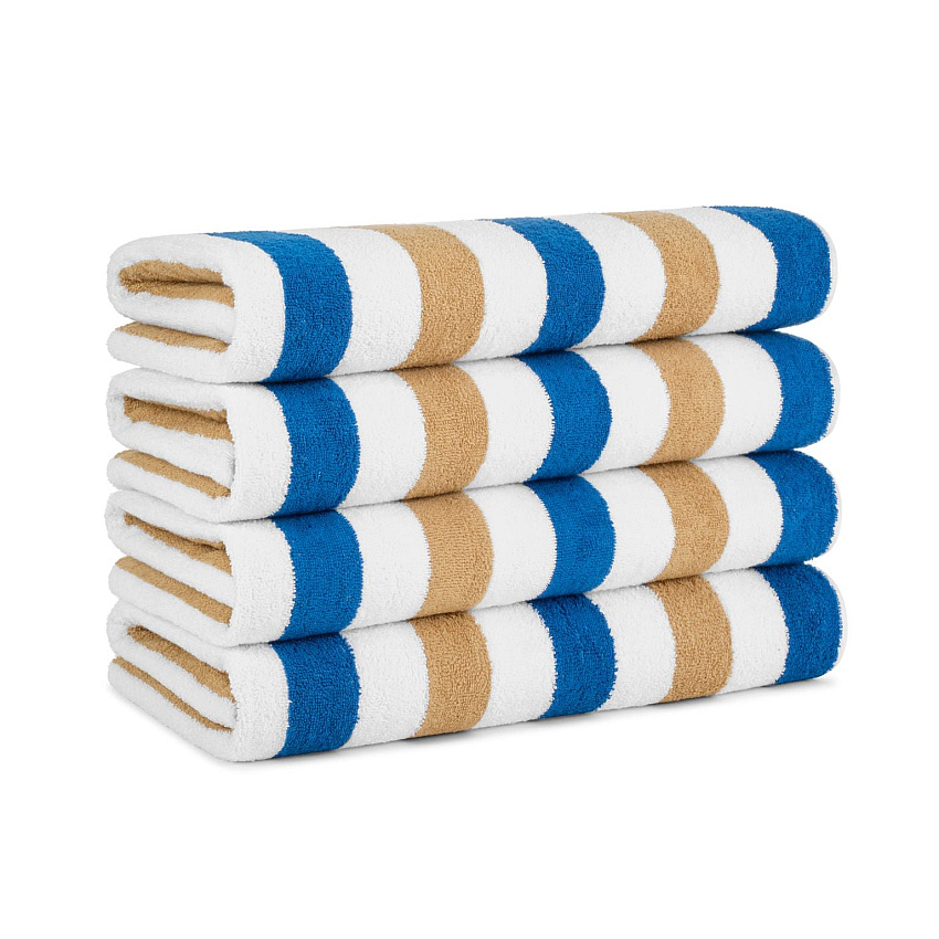 Cabo Cabana Beach Towel 30x70 Navy/beige, Pack Of 4 (PNP-CABOCABANA-NV/BG)