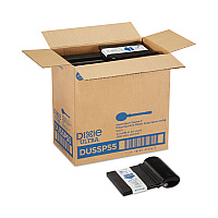 Dixie SmartStock Tri-Tower Dispensing System Cutlery, Soup Spoons, Mediumweight, Polypropylene, Black, 40/Pack, 24 Packs/Carton (DXEDUSSPS5)