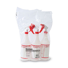 Boardwalk Trigger Spray Bottle, 32 oz, Clear/Red, HDPE, 3/Pack (BWK03010)