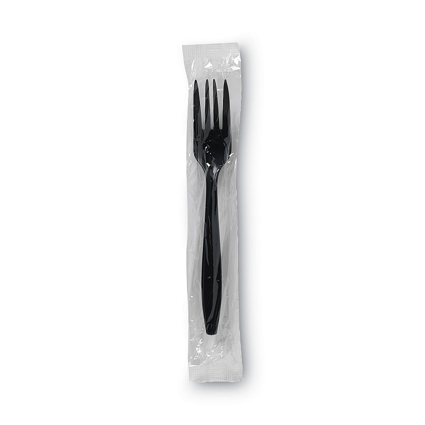 Dixie Individually Wrapped Heavyweight Forks, Polypropylene, Black, 1,000/Carton (DXEPFH53C)