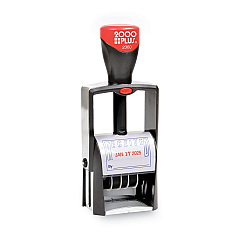 COSCO 2000PLUS Self-Inking Heavy-Duty Line Dater, 1.25 x 1.83, Red/Blue (COS032880)
