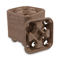Boardwalk Cup Carrier Tray, 8 oz to 32 oz, Four Cups, Kraft, 300/Carton (BWK4CUPCARRIER)