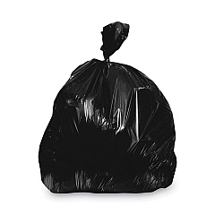 Heritage Linear Low-Density Can Liners, 30 gal, 1.25 mil, 30" x 36", Black, Flat Pack, 200/Carton (HERH6036PK)