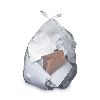 Heritage Linear Low-Density Can Liners, 56 gal, 2 mil, 43" x 48", Clear, Flat Pack, 100/Carton (HERH8648QC)