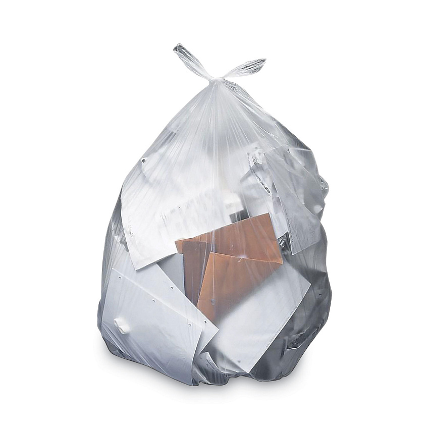Heritage Linear Low-Density Can Liners, 56 gal, 2 mil, 43" x 48", Clear, Flat Pack, 100/Carton (HERH8648QC)