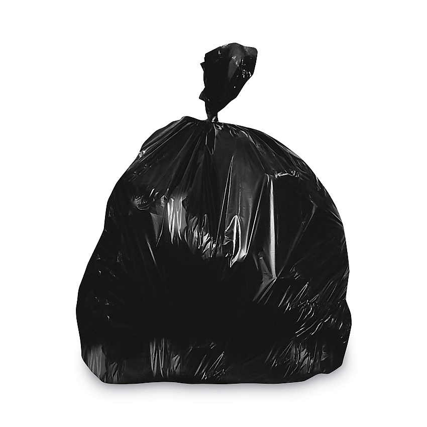 Heritage Linear Low-Density Can Liners, 96 gal, 2 mil, 57" x 75", Black, 50/Carton (HERK1475QK)