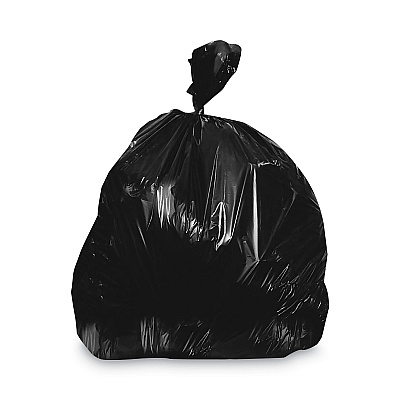 Heritage Linear Low-Density Can Liners, 45 gal, 1.5 mil, 40" x 46", Black, Flat Pack, 125/Carton (HERW8046AKX01)