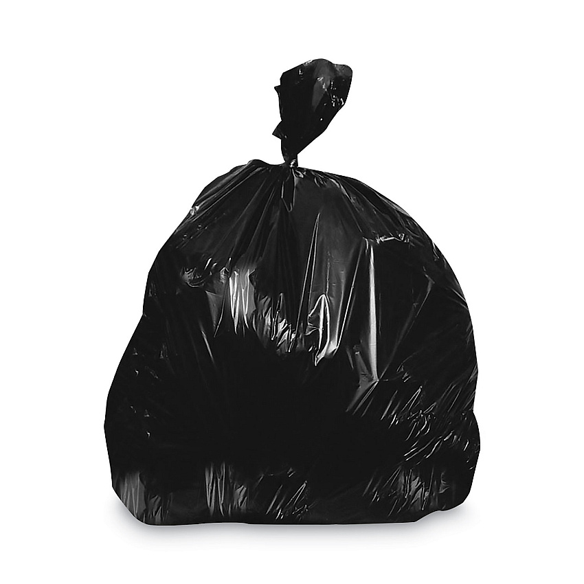 Heritage Linear Low-Density Can Liners, 45 gal, 1.5 mil, 40" x 46", Black, Flat Pack, 125/Carton (HERW8046AKX01)