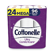Cottonelle Ultra ComfortCare Toilet Paper, Soft Tissue, Mega Rolls, Septic Safe, 2-Ply, White, 284 Sheets/Roll, 24 Rolls/Pack (KCC53756)