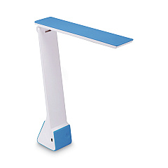 Bostitch Konnect Rechargeable Folding LED Desk Lamp, 2.52w x 2.13d x 11.02h, Gray/Blue (BOSKTVLED1810BL)