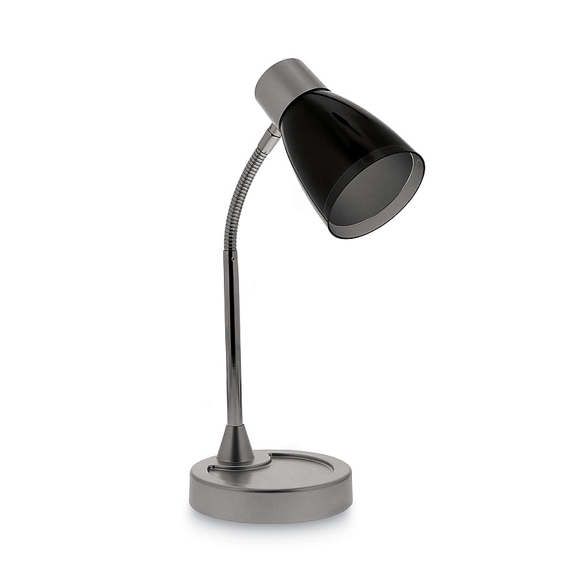Bostitch Adjustable LED Desk Lamp, 4.5" dia Base, 20" Tall, Chrome/Black (BOSVLED1510)