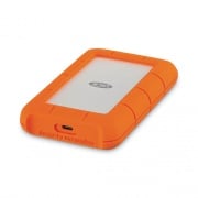 LaCie Rugged Portable External Hard Drive, 5 TB, USB-C, Orange/Silver (STFR5000800)