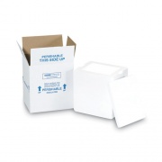 The Packaging Wholesalers Insulated Shipping Container, 1.5" Foam Insert, 9" x 11" x 15", White/Blue (212C)