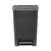 Rubbermaid Commercial Premier Series III Step-On Waste Container, 12.4 gal, Plastic, Black/Stainless Steel (RCP2120983)