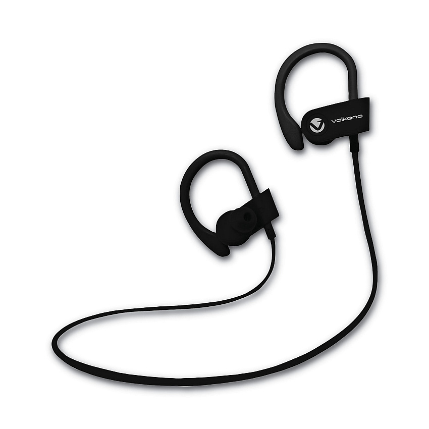 Volkano Race Series Wireless Bluetooth 4.2 Stereo Earphones with Built-In Mic, Black (VLKVK1008BK)