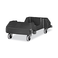 Rubbermaid Commercial Slim Jim Resin Trainable Dolly, 120 lb Capacity, 23.86 x 14.71 x 8.36, Black (RCP1980602)