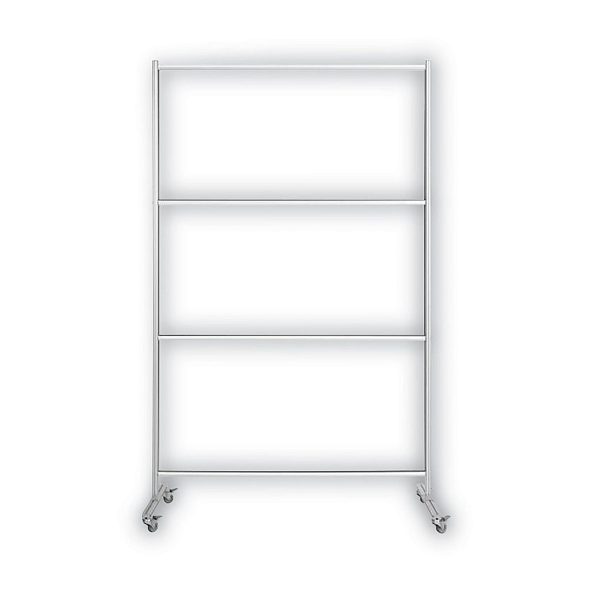 MasterVision Protector Series Mobile Glass Panel Divider, 49 x 22 x 69, Clear/Aluminum (BVCDSP123046)