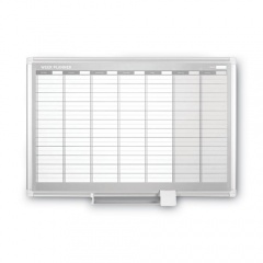 MasterVision Magnetic Dry Erase Calendar Board, Weekly Calendar, 36 x 24, White Surface, Silver Aluminum Frame (GA0396830)