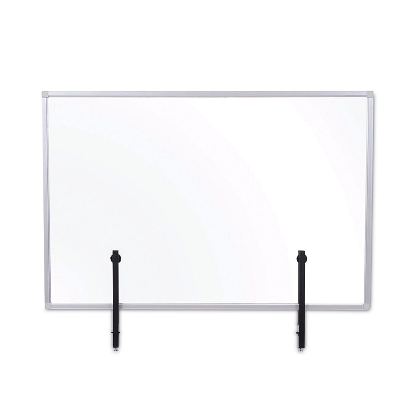 MasterVision Protector Series Glass Aluminum Desktop Divider, 40.9 x 0.16 x 27.6, Clear (BVCGL34019101)