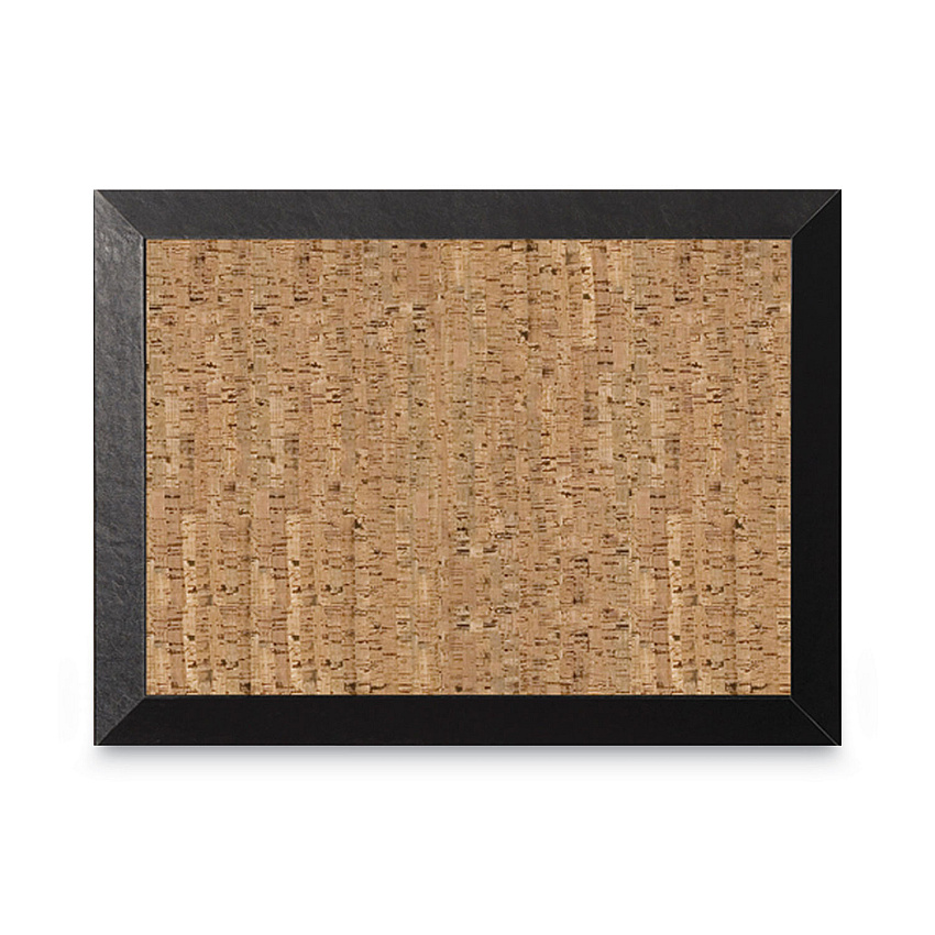 MasterVision Natural Cork Bulletin Board, 36 x 24, Tan Surface, Black Wood Frame (BVCSF0722581012)