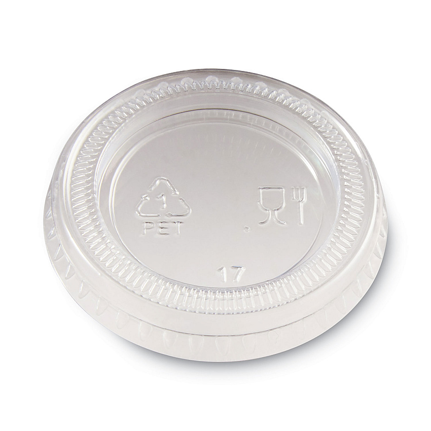 Dixie Plastic Portion Cup Lid, Fits 1 oz Portion Cups, Clear, 4,800/Carton (DXEPL10CLEAR)