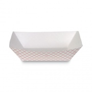Dixie Kant Leek Polycoated Paper Food Tray, 3 lb Capacity, 8.4 x 5.8 x 2.1, Red Plaid, 250/Bag, 2 Bags/Carton (RP3008)