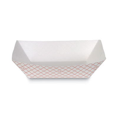 Dixie Kant Leek Polycoated Paper Food Tray, 3 lb Capacity, 8.4 x 5.8 x 2.1, Red Plaid, 250/Bag, 2 Bags/Carton (DXERP3008)