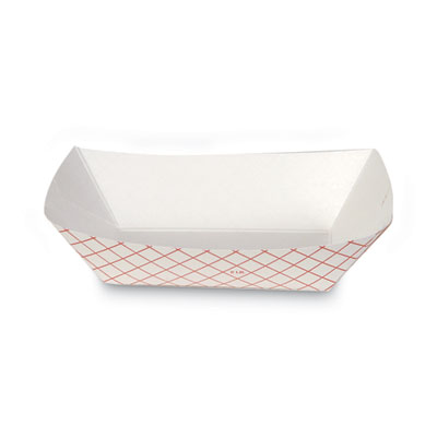 Dixie Kant Leek Polycoated Paper Food Tray, 1 lb Capacity, 6.25 x 4.7 x 1.6, Red Plaid, 1,000/Carton (DXERP1008)