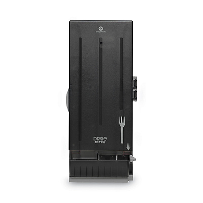 Dixie SmartStock Mediumweight Polystyrene Dispenser, Holds 120 Forks, 10 x 8.78 x 24.75, Translucent Black (DXESSFD120)