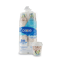 Dixie PerfecTouch Paper Hot Cups and  Lids Combo, 10 oz, Multicolor, 50 Cups/Lids/Pack (DXE5310COMBO600)