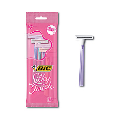 BIC Silky Touch Womens Disposable Razor, 2 Blades, Assorted Colors, 10/Pack (BICSTWP101)