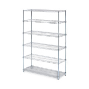Alera NSF Certified 6-Shelf Wire Shelving Kit, 48w x 18d x 72h, Silver (SW664818SR)