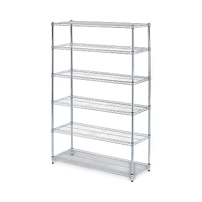 Alera NSF Certified 6-Shelf Wire Shelving Kit, 48w x 18d x 72h, Silver (ALESW664818SR)