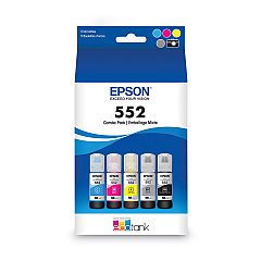 Epson T552920S (T552) Claria High-Yield Ink, 70 mL, Black/Cyan/Gray/Magenta/Yellow, 5/Pack