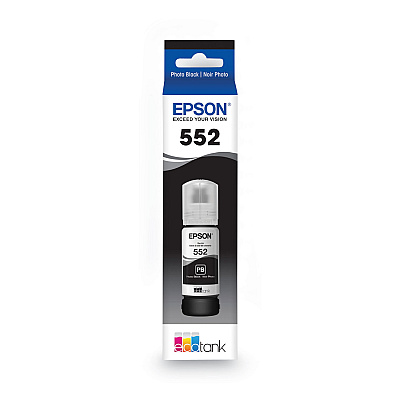 Epson T552120S (T552) Claria High-Yield Ink, 70 mL, Photo Black