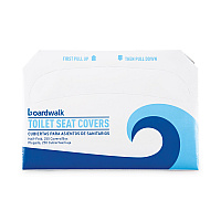 Boardwalk Premium Half-Fold Toilet Seat Covers, 14.17 x 16.73, White, 250 Covers/Sleeve, 20 Sleeves/Carton (BWKK5000B)