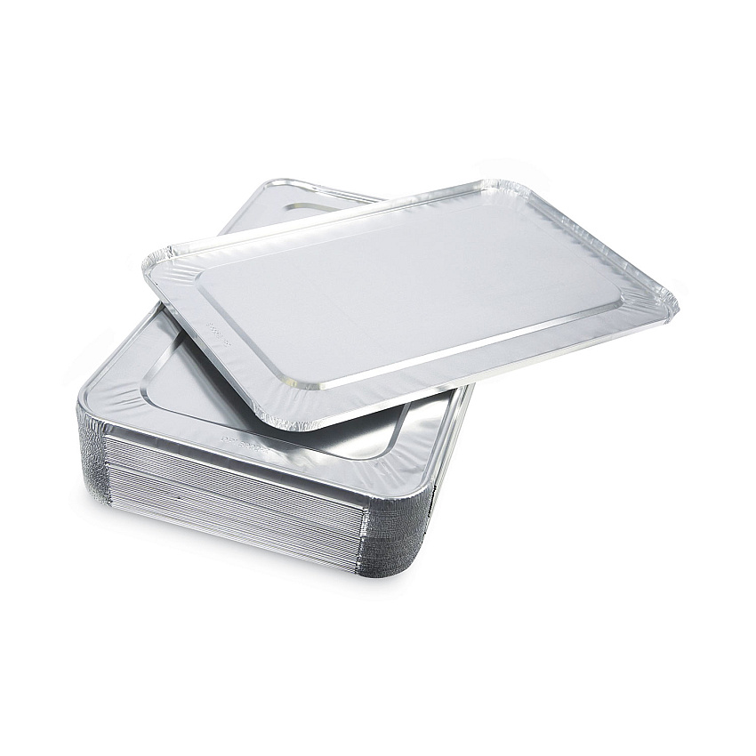 Boardwalk Aluminum Steam Table Pan Lids, Fits Full-Size Deep Pan, 380 Gauge, 0.63" Deep, 12.88 x 20.81, 50/Carton (BWKLIDSTEAMFL)
