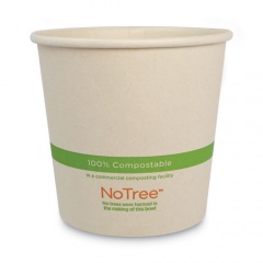 World Centric No Tree Paper Bowls, 24 oz, 4.4" Diameter x 4.5"h, Natural, Sugarcane, 500/Carton (BOSU24)